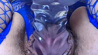 Slutty MILF Cums Twice Watching Porn - Pussy Juices Sucked off the Dildo She Fucked Herself with