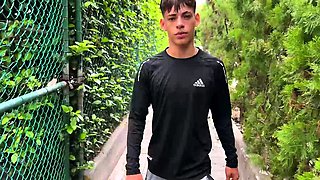 Hot latino boy Valentino Ricardo with big dick gets hanjob