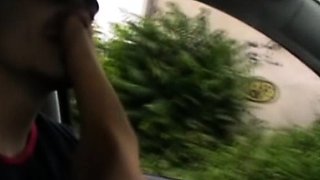 he has to smell her stinky feet while driving the car