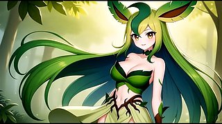 Thigh job, pokemon hentai, anime