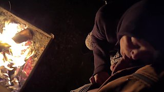 Curvy Busty MILF Pleased Her Husband With BJ & Hot Sex During Their Romantic Night By The Campfire