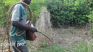 Lucky Farmer Catches Hot Black Teen Threesome on His Farm - Zion Takes Turns in Doggy Style