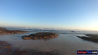 Thai GF beach visit and sex at home