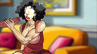 American MILF Cheats: Cartoon Blowjob While Husband at Work