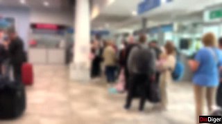 Amateur Brunette Katty West Risky Public Handjob on Airplane Until Huge Cum Load