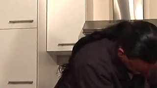 Sexy blonde petite fucking fingering in the kitchen...cum in mouth