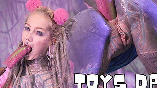 Tattoo Girl Solo Double Penetration with Toys - Anal Mastrubation - ATM, Goth, Punk, DP