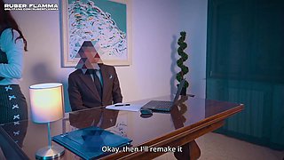 The lawyer's secretary does everything to get fucked in the office - Blowjob