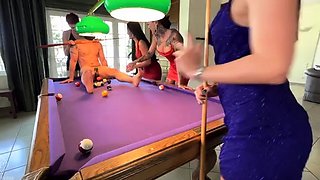 Cock and balls punishment for pitiful slave in group session