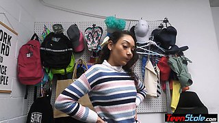 Petite  hispanic teenage thief banged