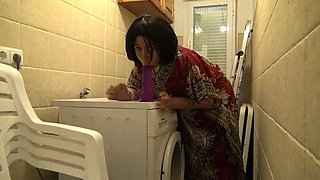 My StepMom Susan Craves My Tongue On Her Hairy Pussy In The Kitchen