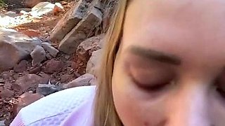 Mia Malkova receives an ejaculation on her breasts after