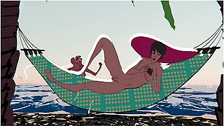 B On The Beach With Car Toon