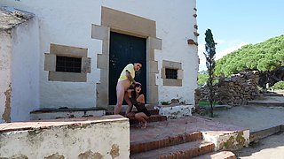 Tattooed slut Athenea Rose gets eaten out and screwed in public