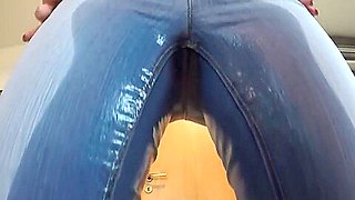 Jeans and Pantie Wetting and Hard orgasm
