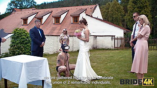 BRIDE4K. Shy bride with natural tits is fucked roughly in front of everyone in public