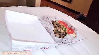 Heidi's Cheesesteak Eating and Blowjob Challenge