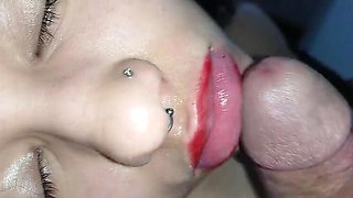 Sweet Little Mouth Gets Filled With Creampie - Close Up Cumshot
