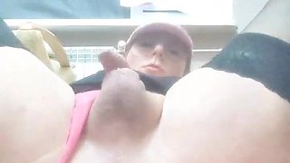 Sweet trans tart plays with her crevice