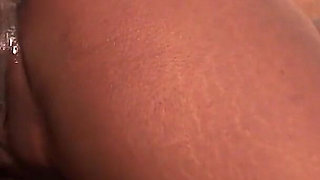 Perfect young black teen with shaved pussy loves to ride on a huge dick