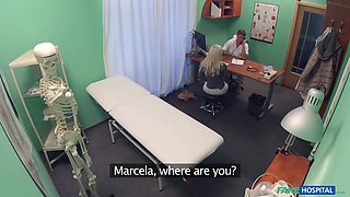 Italian blond beauty with Big Boobs ejaculates numerous times with a doctor - faux health center