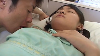 Teen Asian Brunette Rides Passionate Bedside Thrusts Hard