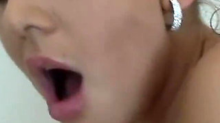 Sexy blonde honey fucked with dildo