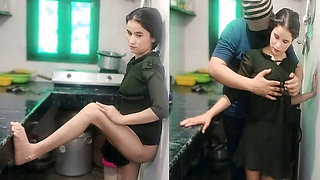 Desi Step Sister Fucked Hard by Step Brother in Kitchen - Rough Sex