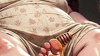 Fat SSBBW Humiliating Skinny Girl with Her Big Feet