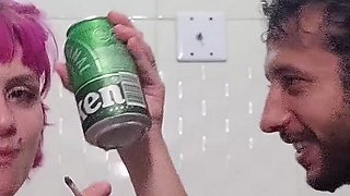 Creampieing Her Tight Asshole in the Bathtub