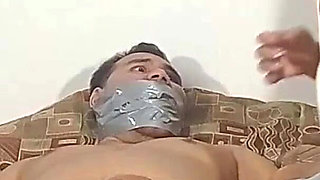 Frogtied, Sock Gagged, Pantyhooded and Milked for Two Ruined Orgasms!