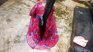 Amateur Desi Hot Step Stepmom Big Ass Big Nipple Outdoor Shower Exclusive Scene Captured by Her Step Stepson