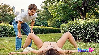 Pretty GF become public gangbang toy for the whole city crowd