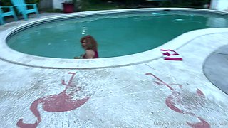 Andi James Real Wife Action With Boss Pool Heat
