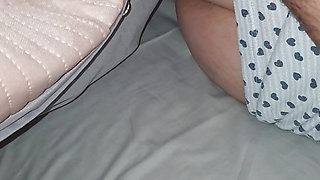 Step son with big erection massage step mom ass in bed