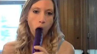 She Takes a Massive Anal Dildo on Webcam