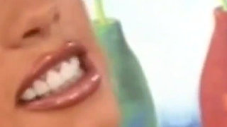 The Bootylicious Slut in a Red Bikini Is Horny Af and Covered in Hot Cum.