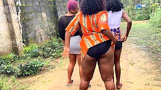 African lesbians luring a thot into sex