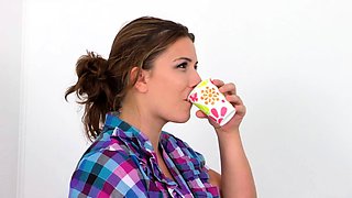 European amateur redhead masturbates on webcam