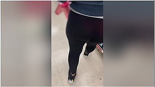 Wife In Transparent Spandex With Visible Peach Panties