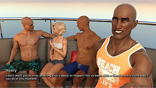 My Hotwife - Gameplay - Roleplay - Wife Fucked in Yacht by BBC and Pussy Double Penetrated by Two Cocks
