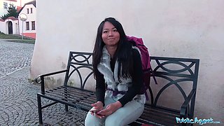 Public Agent Stranded Thai Facialised by Stranger