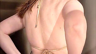 Try on - Golden Swimsuit in the Fitting Room