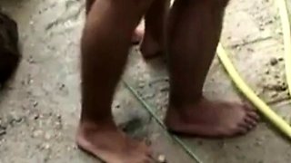 Bearded Frenchman Plows Arab Outdoors