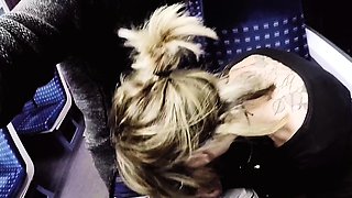 Blonde blowjob adoring skank facialized after hardcore fun