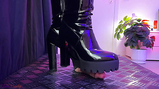 An Extreme Grip Means an Extreme Crush! OnlyMaker Patent Tank High Heels - Cock Balls Trample, Shoejob, CBT, Trampling, Bootjob
