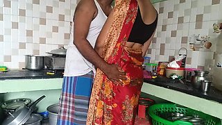 Indian Housewife Cheats On Husband With Neighbor - Sucking In Kitchen While He's Away