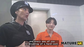 Mature4k. redhead mature whore is having xxx in jail shower while everyone is witnessing