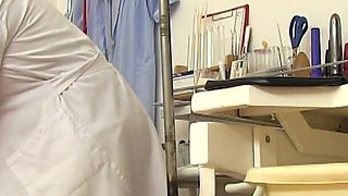 Busty mature woman in her gyno examination