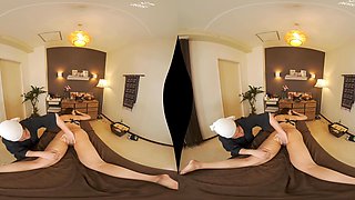 Japanese milf hot massage scene in VR